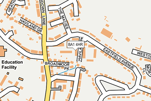 BA1 4HR map - OS OpenMap – Local (Ordnance Survey)