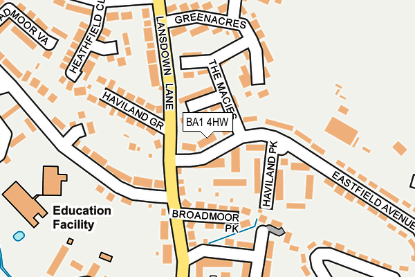 BA1 4HW map - OS OpenMap – Local (Ordnance Survey)