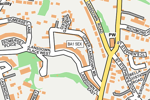 BA1 5EX map - OS OpenMap – Local (Ordnance Survey)