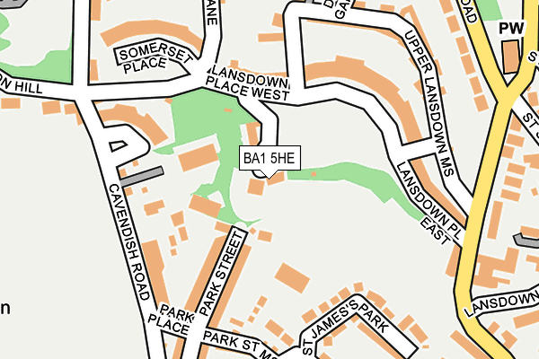 BA1 5HE map - OS OpenMap – Local (Ordnance Survey)