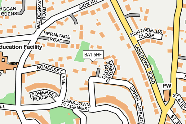 BA1 5HF map - OS OpenMap – Local (Ordnance Survey)