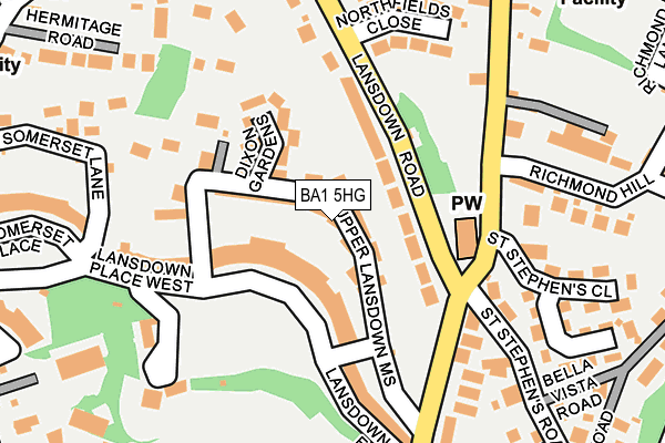 BA1 5HG map - OS OpenMap – Local (Ordnance Survey)