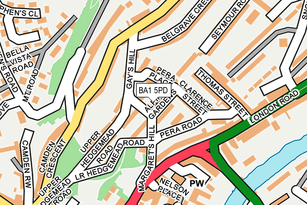 BA1 5PD map - OS OpenMap – Local (Ordnance Survey)