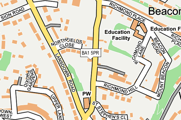 BA1 5PR map - OS OpenMap – Local (Ordnance Survey)