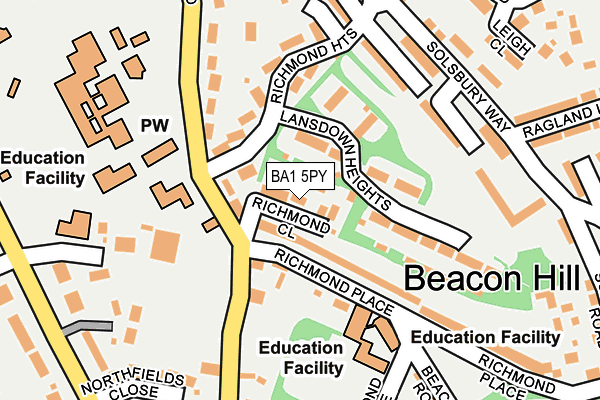 BA1 5PY map - OS OpenMap – Local (Ordnance Survey)
