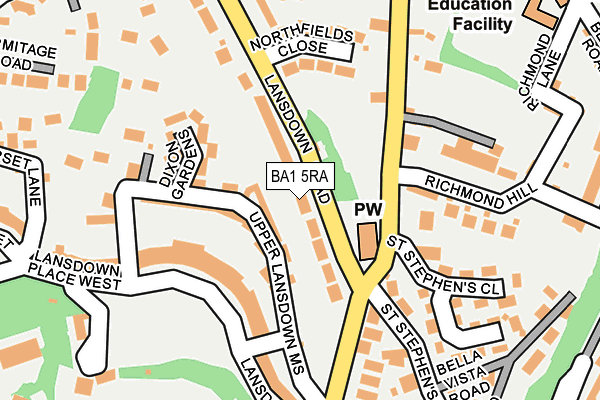 BA1 5RA map - OS OpenMap – Local (Ordnance Survey)