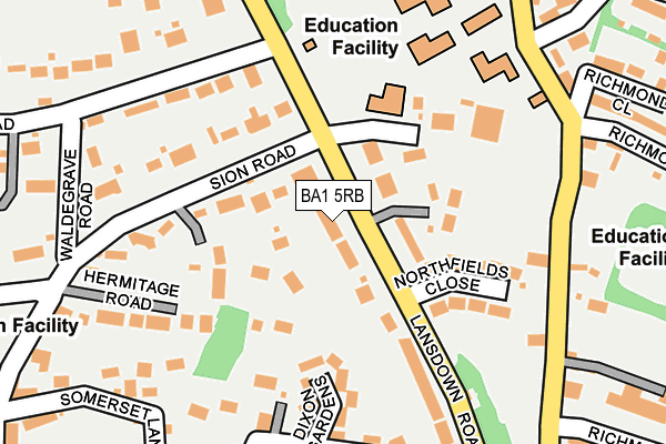 BA1 5RB map - OS OpenMap – Local (Ordnance Survey)