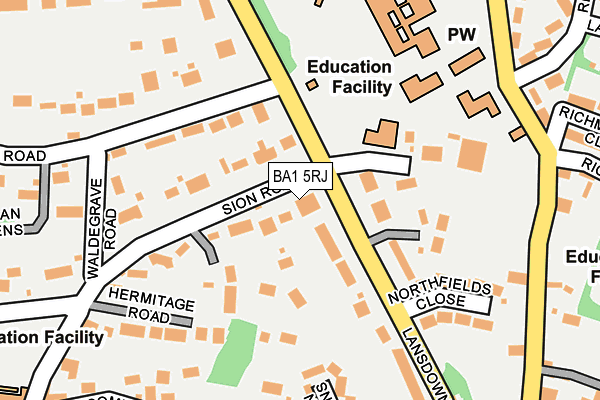 BA1 5RJ map - OS OpenMap – Local (Ordnance Survey)