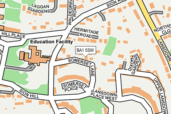 BA1 5SW map - OS OpenMap – Local (Ordnance Survey)