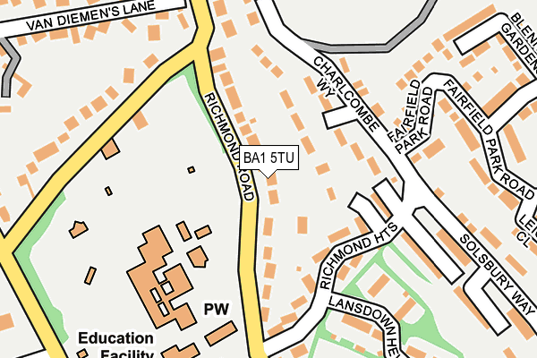 BA1 5TU map - OS OpenMap – Local (Ordnance Survey)