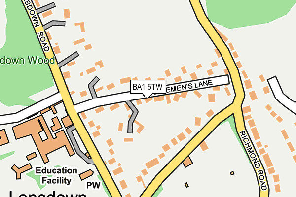 BA1 5TW map - OS OpenMap – Local (Ordnance Survey)