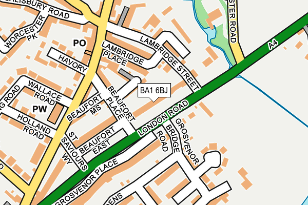 BA1 6BJ map - OS OpenMap – Local (Ordnance Survey)