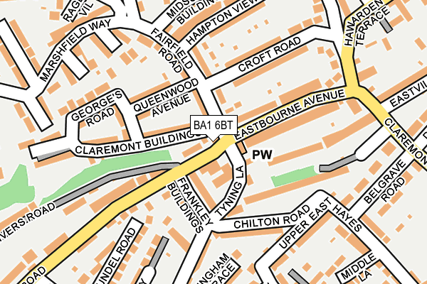 BA1 6BT map - OS OpenMap – Local (Ordnance Survey)