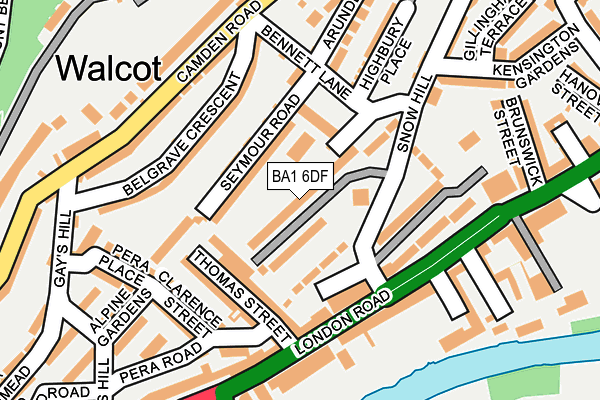 BA1 6DF map - OS OpenMap – Local (Ordnance Survey)