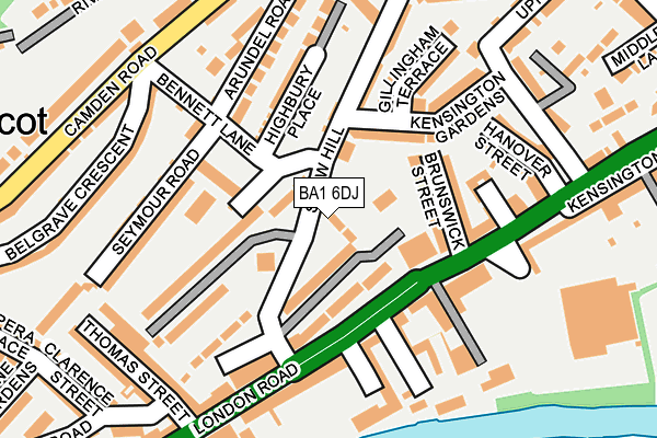 BA1 6DJ map - OS OpenMap – Local (Ordnance Survey)