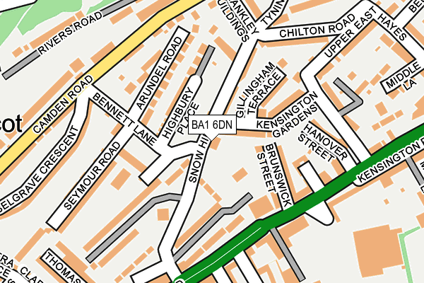 BA1 6DN map - OS OpenMap – Local (Ordnance Survey)