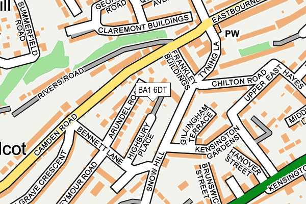 BA1 6DT map - OS OpenMap – Local (Ordnance Survey)