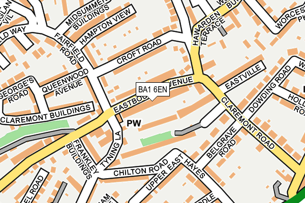 BA1 6EN map - OS OpenMap – Local (Ordnance Survey)