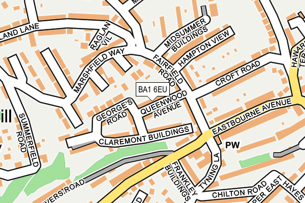 BA1 6EU map - OS OpenMap – Local (Ordnance Survey)