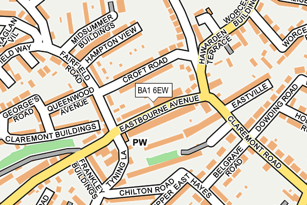 BA1 6EW map - OS OpenMap – Local (Ordnance Survey)