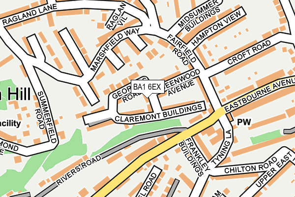 BA1 6EX map - OS OpenMap – Local (Ordnance Survey)