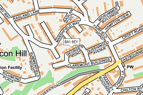 BA1 6EY map - OS OpenMap – Local (Ordnance Survey)