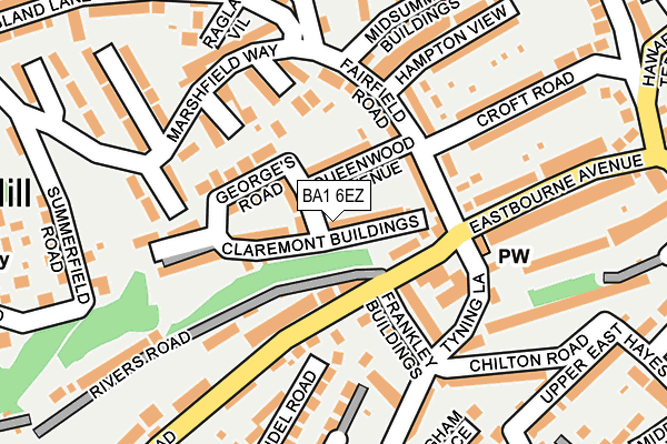 BA1 6EZ map - OS OpenMap – Local (Ordnance Survey)