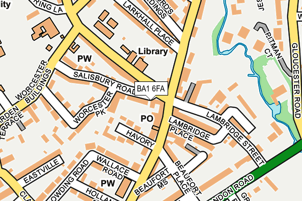 BA1 6FA map - OS OpenMap – Local (Ordnance Survey)