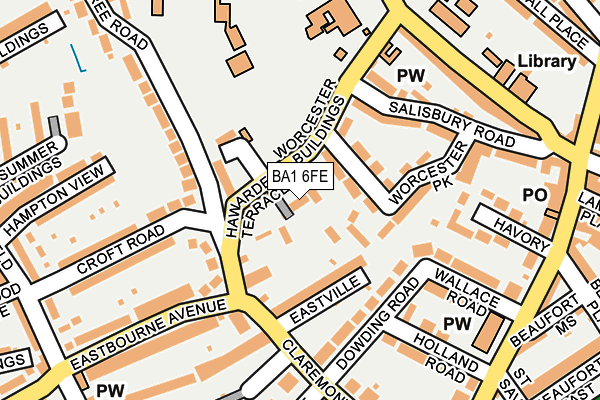 BA1 6FE map - OS OpenMap – Local (Ordnance Survey)