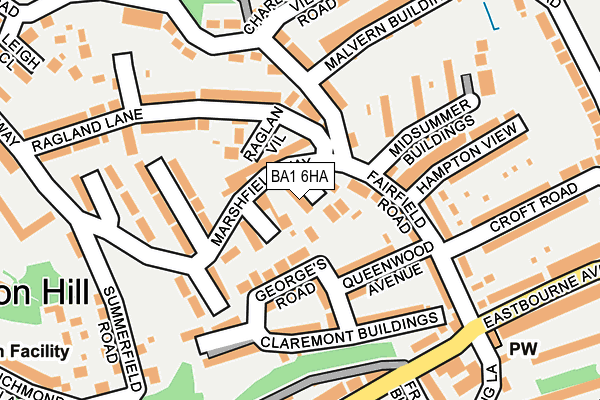 BA1 6HA map - OS OpenMap – Local (Ordnance Survey)
