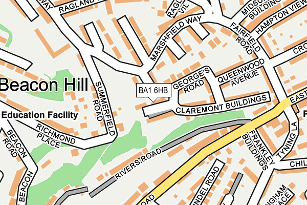 BA1 6HB map - OS OpenMap – Local (Ordnance Survey)