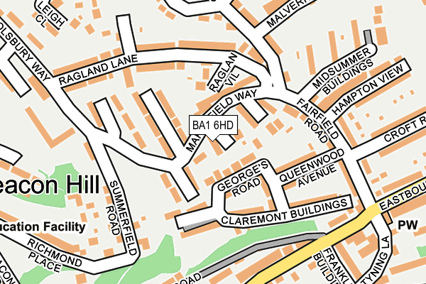 BA1 6HD map - OS OpenMap – Local (Ordnance Survey)