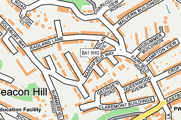 BA1 6HG map - OS OpenMap – Local (Ordnance Survey)