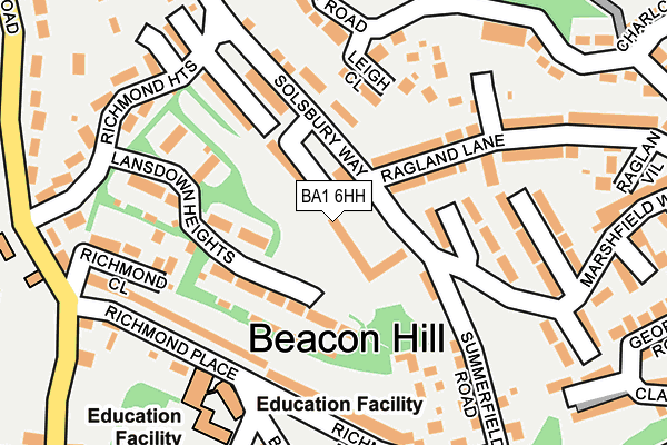 BA1 6HH map - OS OpenMap – Local (Ordnance Survey)