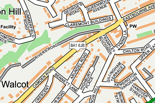 BA1 6JB map - OS OpenMap – Local (Ordnance Survey)