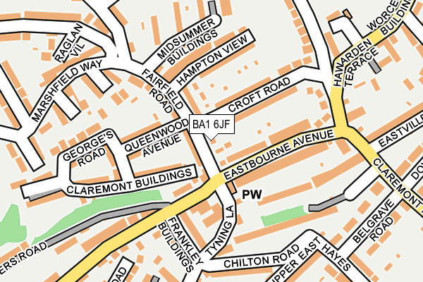 BA1 6JF map - OS OpenMap – Local (Ordnance Survey)