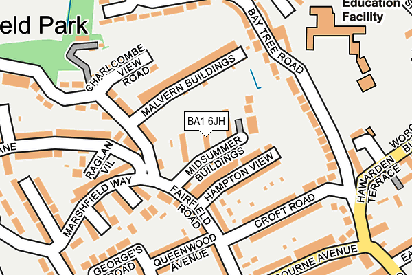 BA1 6JH map - OS OpenMap – Local (Ordnance Survey)