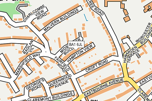 BA1 6JL map - OS OpenMap – Local (Ordnance Survey)