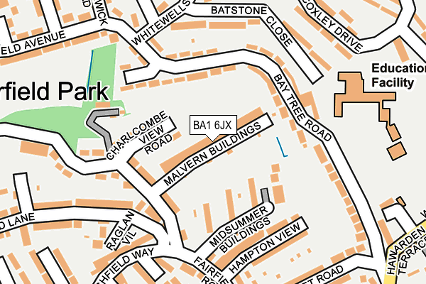 BA1 6JX map - OS OpenMap – Local (Ordnance Survey)