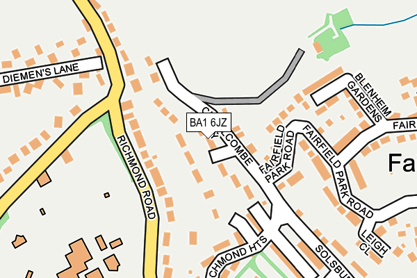 BA1 6JZ map - OS OpenMap – Local (Ordnance Survey)