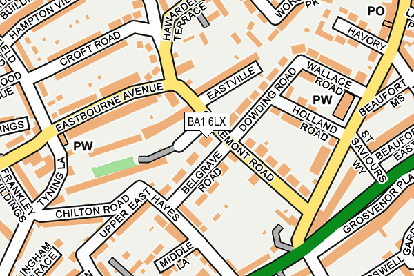 BA1 6LX map - OS OpenMap – Local (Ordnance Survey)