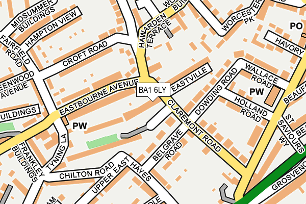 BA1 6LY map - OS OpenMap – Local (Ordnance Survey)