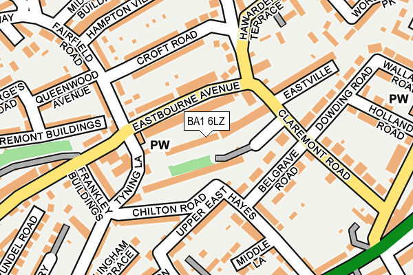 BA1 6LZ map - OS OpenMap – Local (Ordnance Survey)