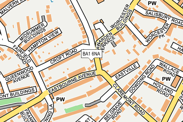 BA1 6NA map - OS OpenMap – Local (Ordnance Survey)