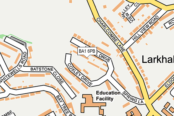 BA1 6PB map - OS OpenMap – Local (Ordnance Survey)