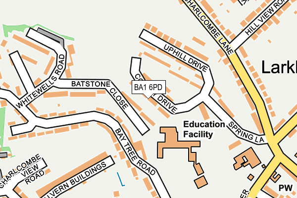 BA1 6PD map - OS OpenMap – Local (Ordnance Survey)