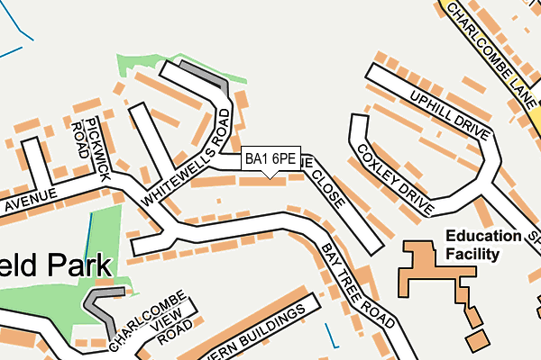 BA1 6PE map - OS OpenMap – Local (Ordnance Survey)