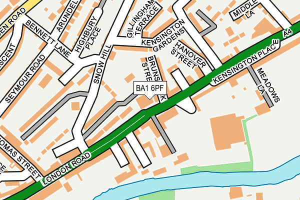 BA1 6PF map - OS OpenMap – Local (Ordnance Survey)