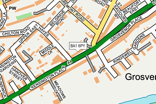 BA1 6PY map - OS OpenMap – Local (Ordnance Survey)