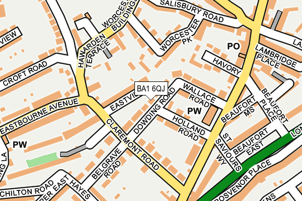 BA1 6QJ map - OS OpenMap – Local (Ordnance Survey)